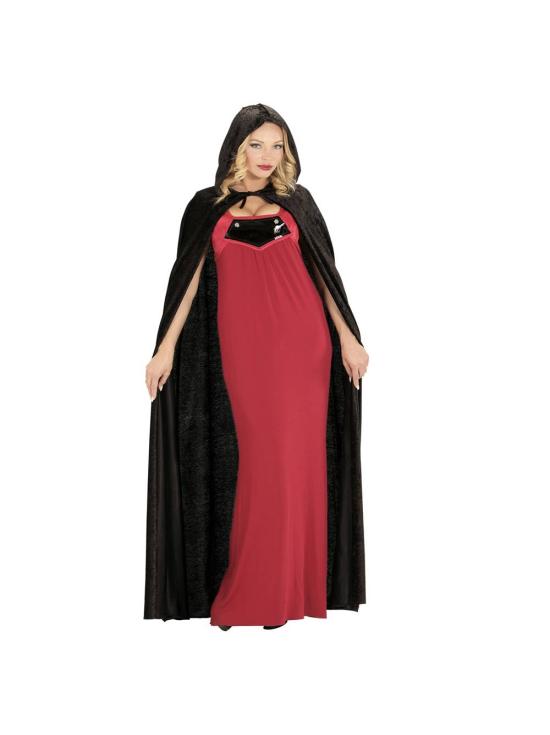 Capa con capucha Negra  de terciopelo - 150 cm Unisex