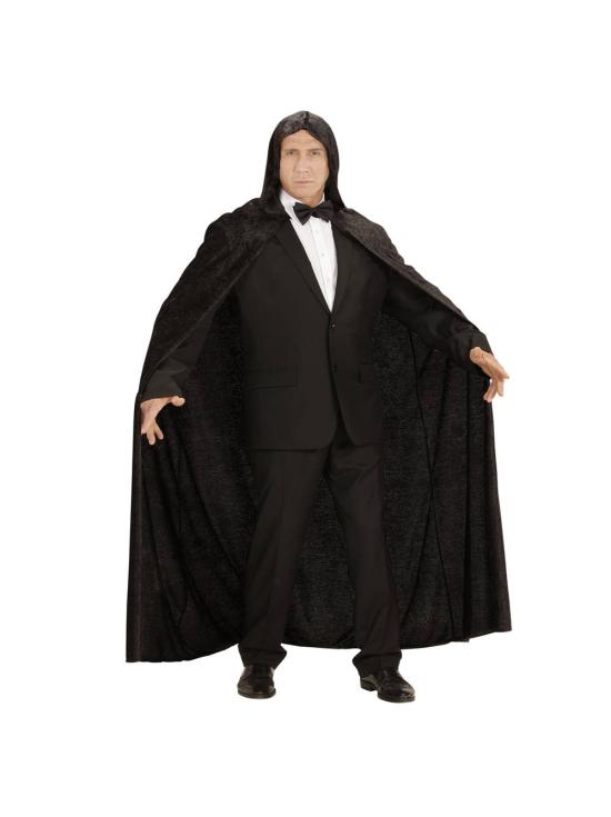 Capa con capucha Negra  de terciopelo - 150 cm Unisex