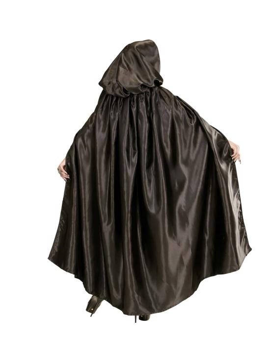 Capa con Capucha Negra Raso 145 cm.