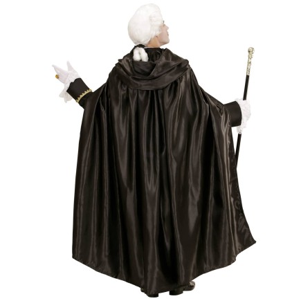 Capa con Capucha Negra Raso 145 cm.