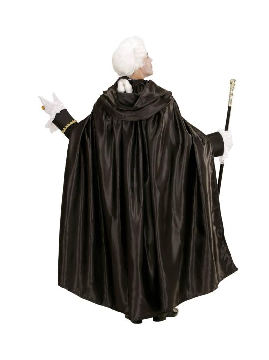 Capa con Capucha Negra Raso 145 cm.