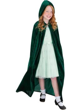 Capa de lujo para niños, verde esmeralda