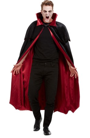 Capa de vampiro, Negro, velvetón con forro rojo