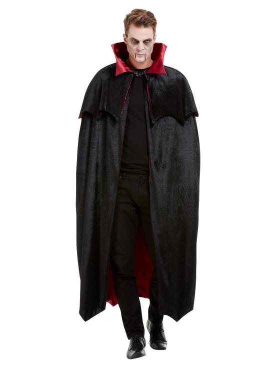 Capa de vampiro, Negro, velvetón con forro rojo