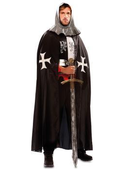 Capa Medieval Negra adulto