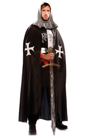 Capa Medieval Negra adulto