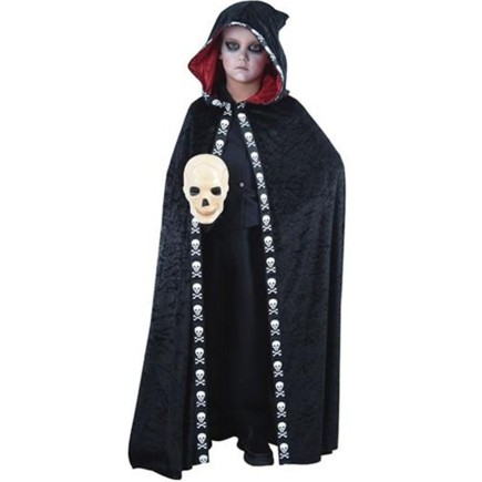 Distinguir escena Arcaico Comprar Capa Negra Capucha Calaveras . > Disfraces para Niñas > Disfraces  Halloween Niñas > Disfraces infantiles | Tienda de disfraces en Madrid,  disfracestuyyo.com