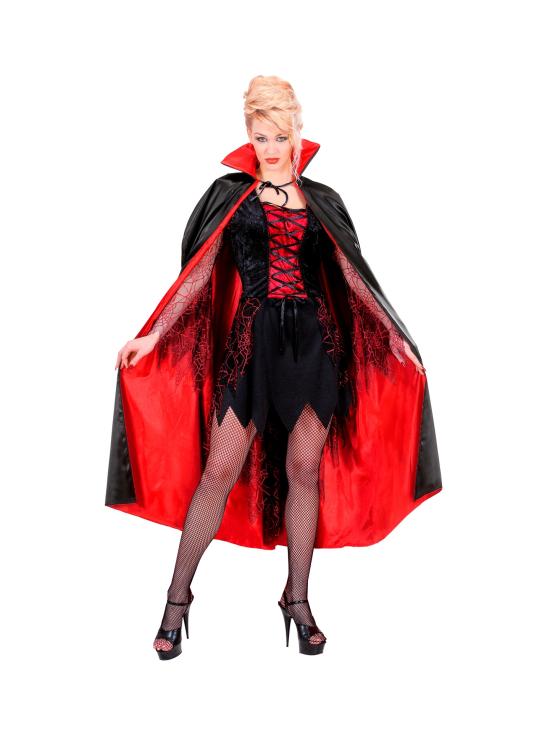 Capa Negra-Roja Forrada de Raso de 135 cms Unisex