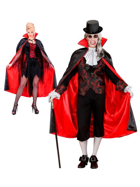 Capa Negra-Roja Forrada de Raso de 135 cms Unisex