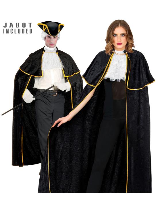 Capa Veneciana con Chorreras Lujo Terciopelo de 142 cm