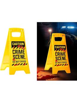 Cartel Caution Crime Scene (31x3.5x53 cm) - Decoración de Halloween y Fiestas - Ideal para Temáticas de Policías y Escenarios de Crimen - Atrezzo para Celebraciones - Multicolor