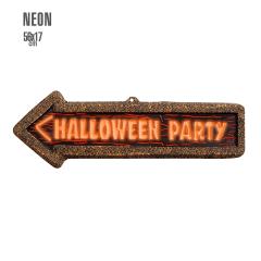 Cartel Halloween Party 3D Fluorescente 56X17 cm