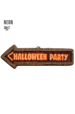 Cartel Halloween Party 3D Fluorescente 56X17 cm