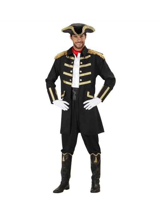 Casaca Negra  y Sombrero Pirata o Capitán
