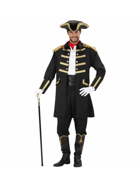Casaca Negra  y Sombrero Pirata o Capitán