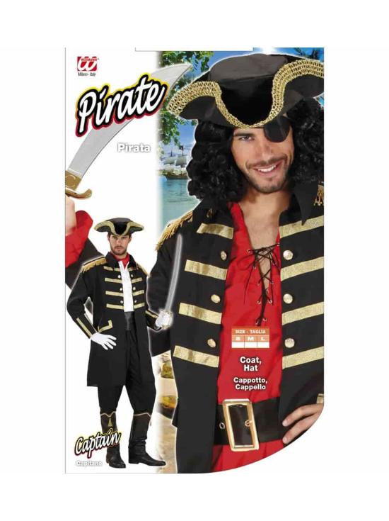 Casaca Negra  y Sombrero Pirata o Capitán