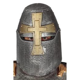 Casco Cruzado Medieval Plateado adultos