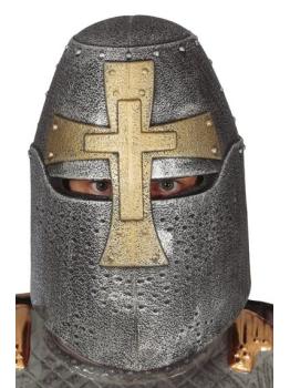 Casco Cruzado Medieval Plateado adultos