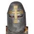 Casco Cruzado Medieval Plateado adultos