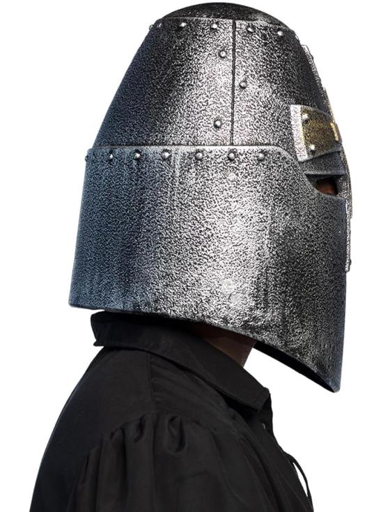 Casco Cruzado Medieval Plateado adultos