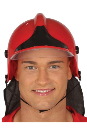 Casco de bombero rojo  adulto
