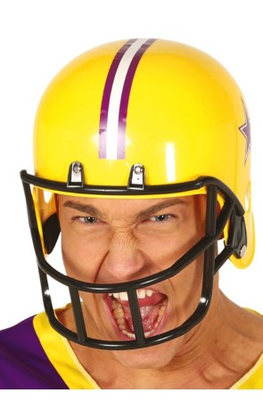 Casco de rugby para disfraces amarillo