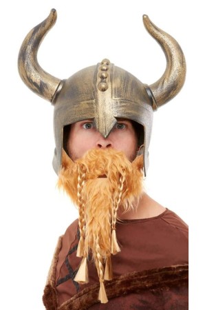 Casco de Vikingo Dorado con Barba