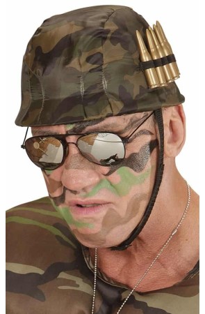 Casco Militar con Balas  para Adulto .