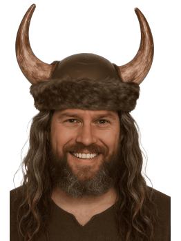 Casco Vikingo con Piel – Sombrero Medieval con Cuernos