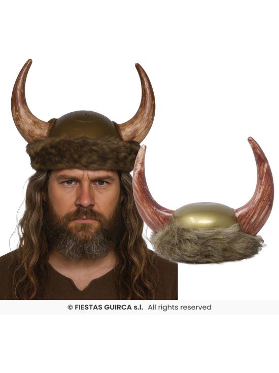 Casco Vikingo con Piel – Sombrero Medieval con Cuernos