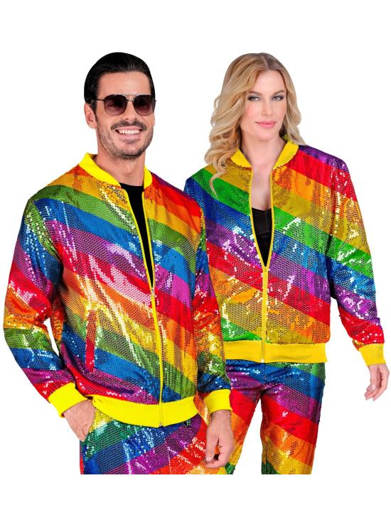 Cazadora Bomber de Lentejuelas en color Arco Iris