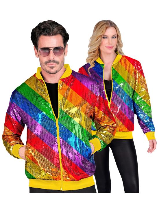 Cazadora Bomber de Lentejuelas en color Arco Iris