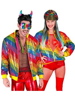 Cazadora Bomber de Lentejuelas en color Arco Iris