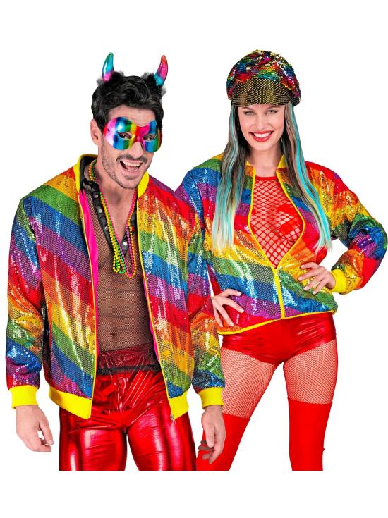 Cazadora Bomber de Lentejuelas en color Arco Iris
