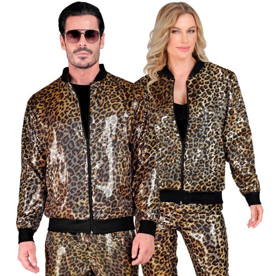 Cazadora Bomber de Lentejuelas en color Leopardo