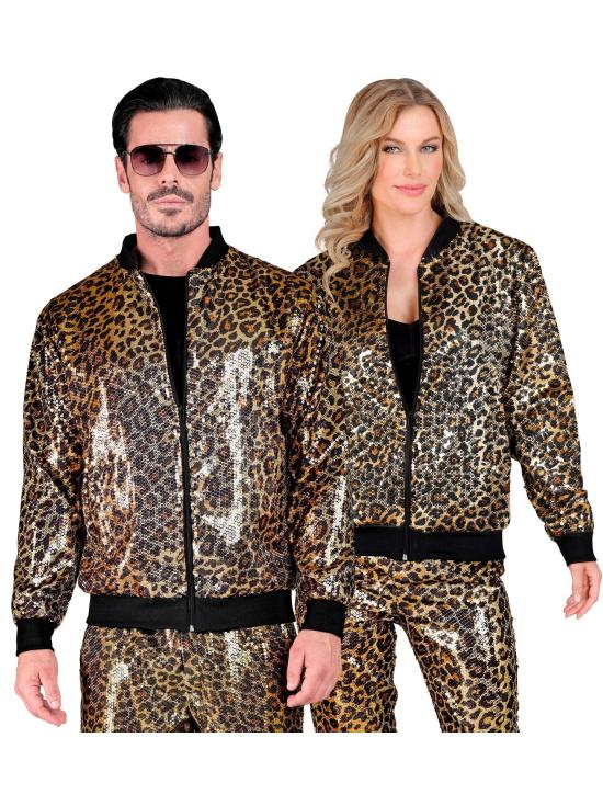 Cazadora Bomber de Lentejuelas en color Leopardo