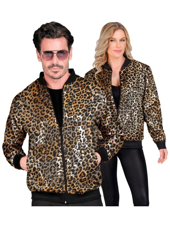 Cazadora Bomber de Lentejuelas en color Leopardo