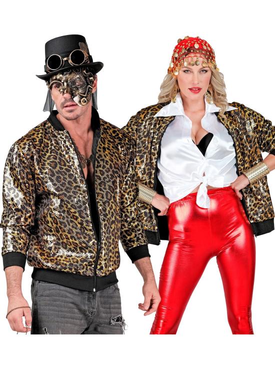 Cazadora Bomber de Lentejuelas en color Leopardo