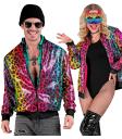 Cazadora Bomber de Lentejuelas en color Leopardo Arcoiris