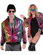 Cazadora Bomber de Lentejuelas en color Leopardo Arcoiris