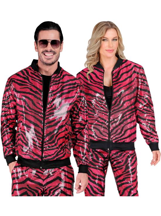Cazadora Bomber de Lentejuelas en color Rosa