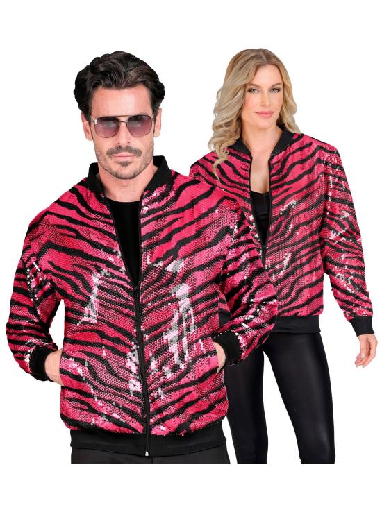 Cazadora Bomber de Lentejuelas en color Rosa