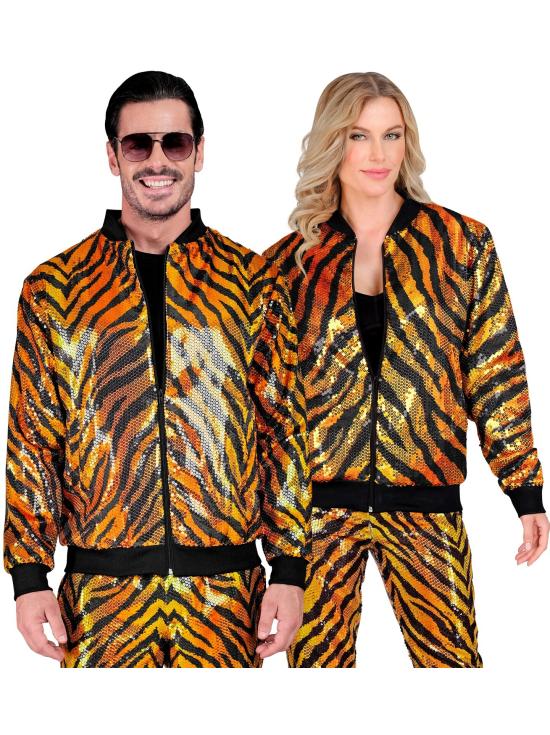 Cazadora Bomber de Lentejuelas en color tigre