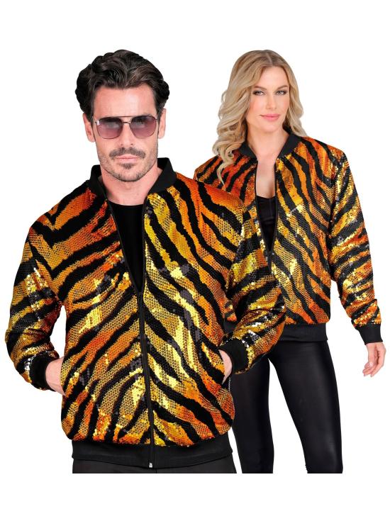 Cazadora Bomber de Lentejuelas en color tigre
