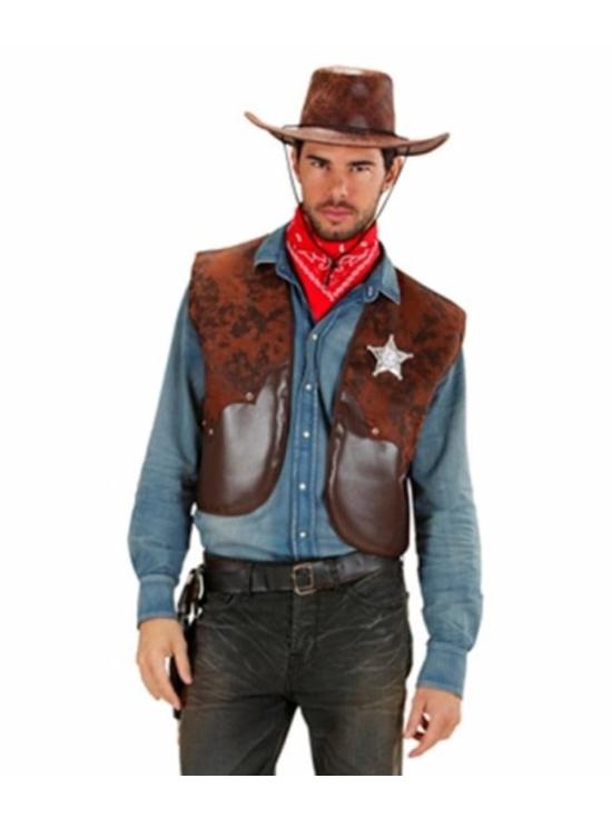 Chaleco Vaquero Marrón adulto