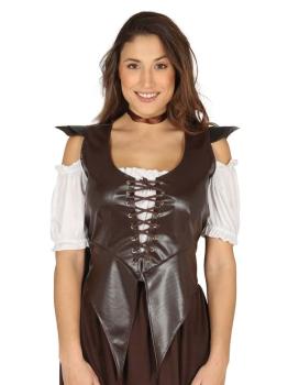 Chaleco Cuero Brillo para Mujer Ajustable