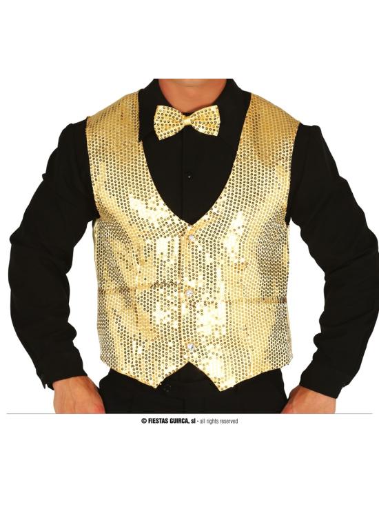 Chaleco de Lentejuelas Plateado o Dorado adulto