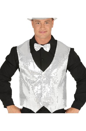 Chaleco de Lentejuelas Plateado para hombre
