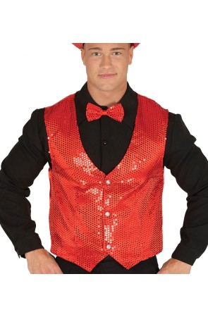 Chaleco de Lentejuelas Rojo para hombre