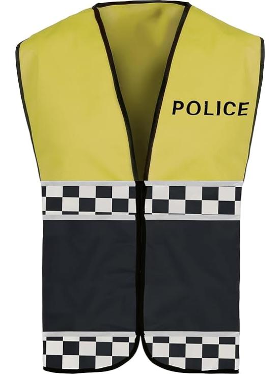 Chaleco Reflectante Policía Amarillo Adulto – Disfraz Carnaval